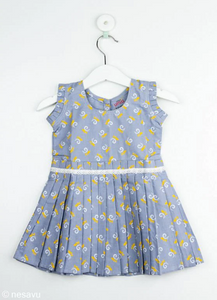 Grey With Yellow Leaf Print Frock/2_3 Years